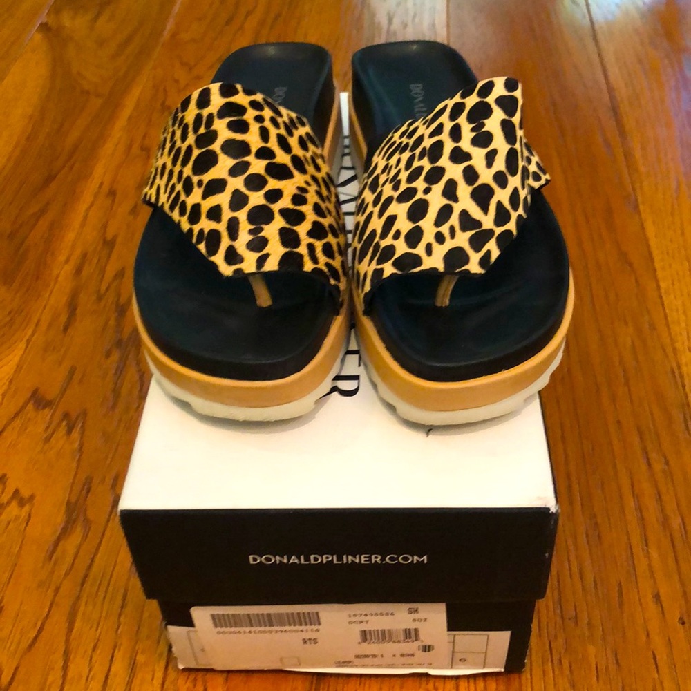 Donald Pliner Calf Hair Platform Slides